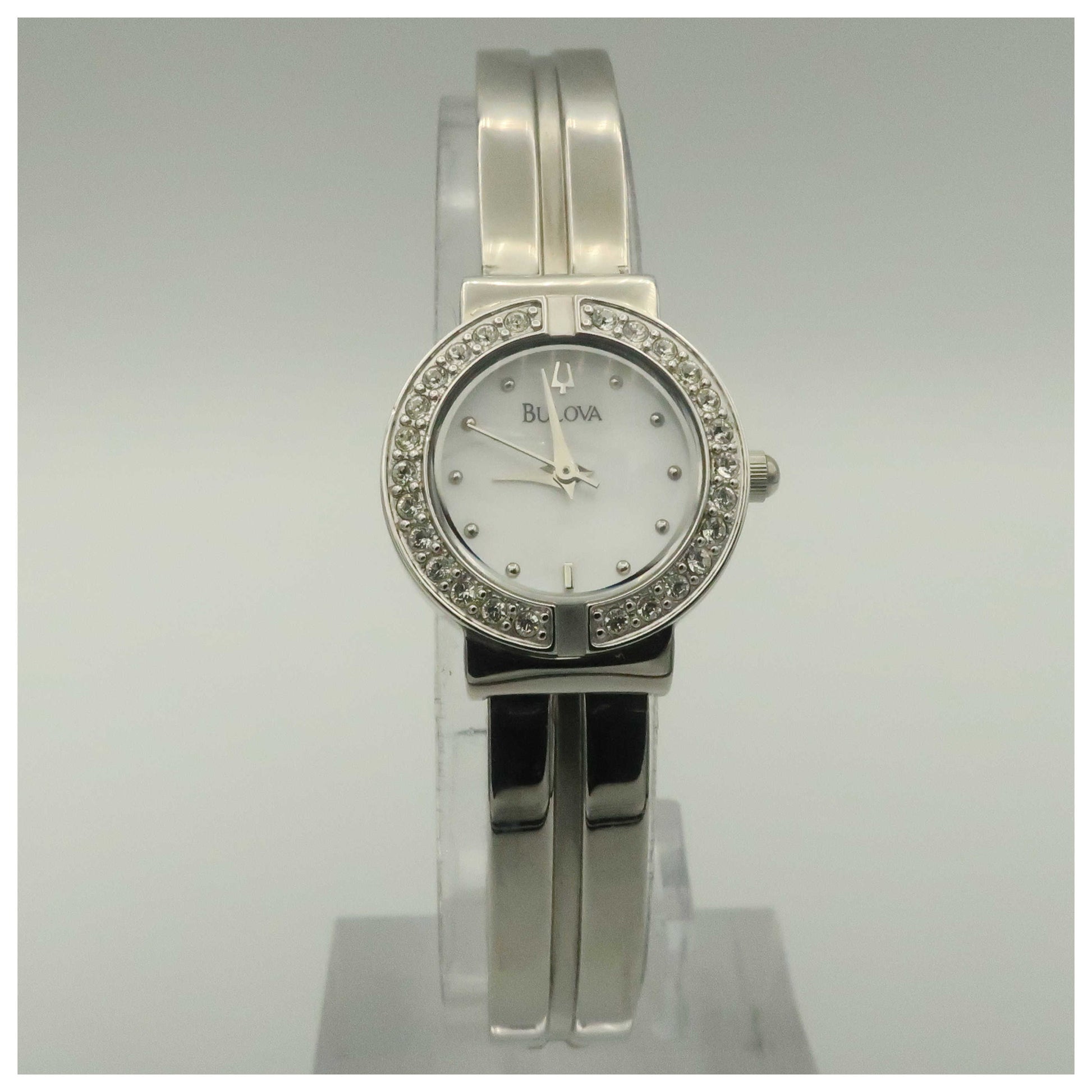 Front view of Bulova Crystal Women's Quartz Watch 96T09-PO