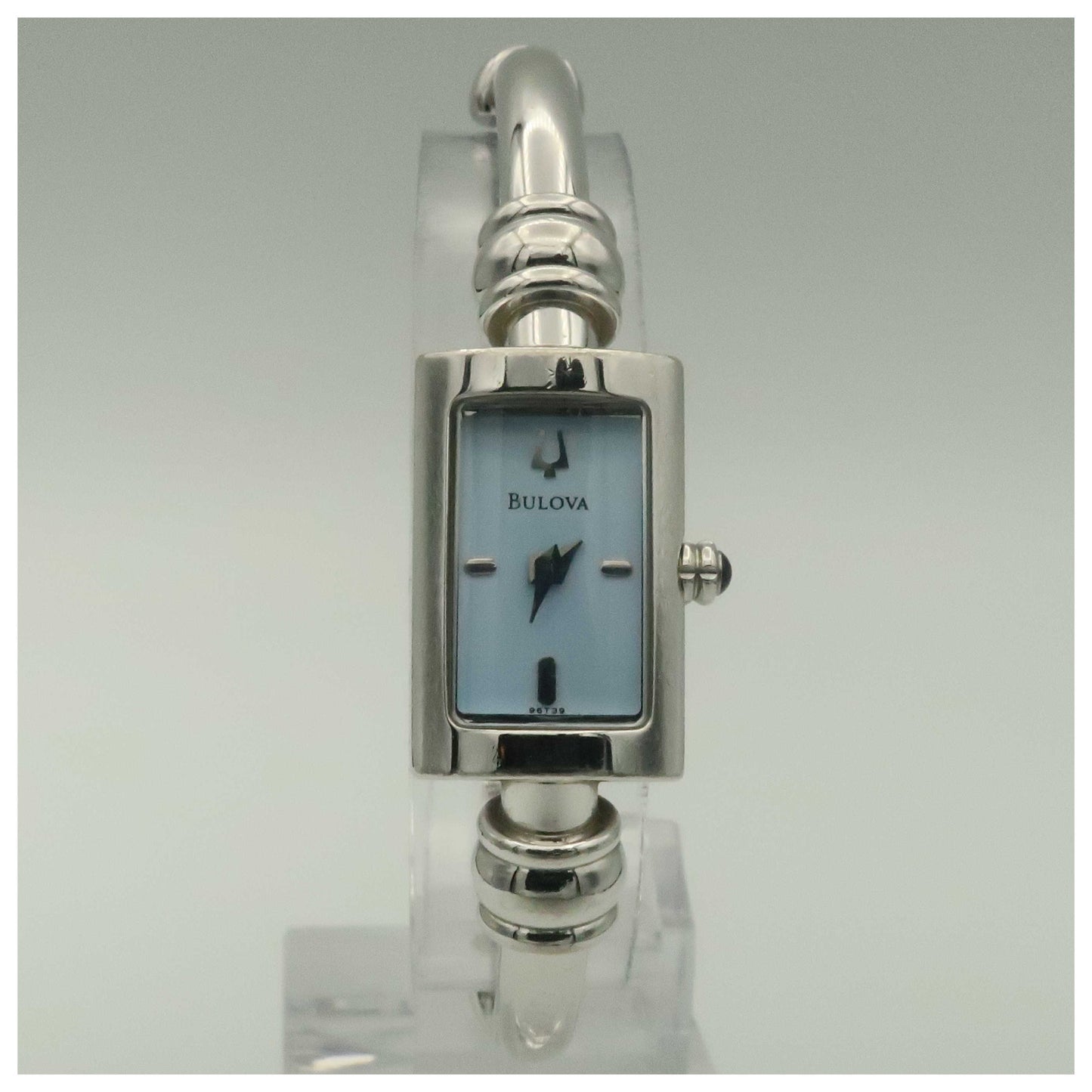 Front view of Bulova Bangle Women's Quartz Watch 96T39-PO