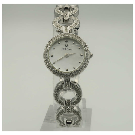Front view of Bulova Crystal Women's Quartz Watch 96T61-PO