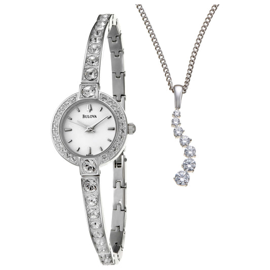 Front view of Bulova Crystal Women's Quartz Watch 96X001