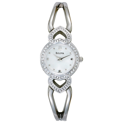 Front view of Bulova Crystal Women's Japanese Quartz (Battery-Powered) Watch 96X006