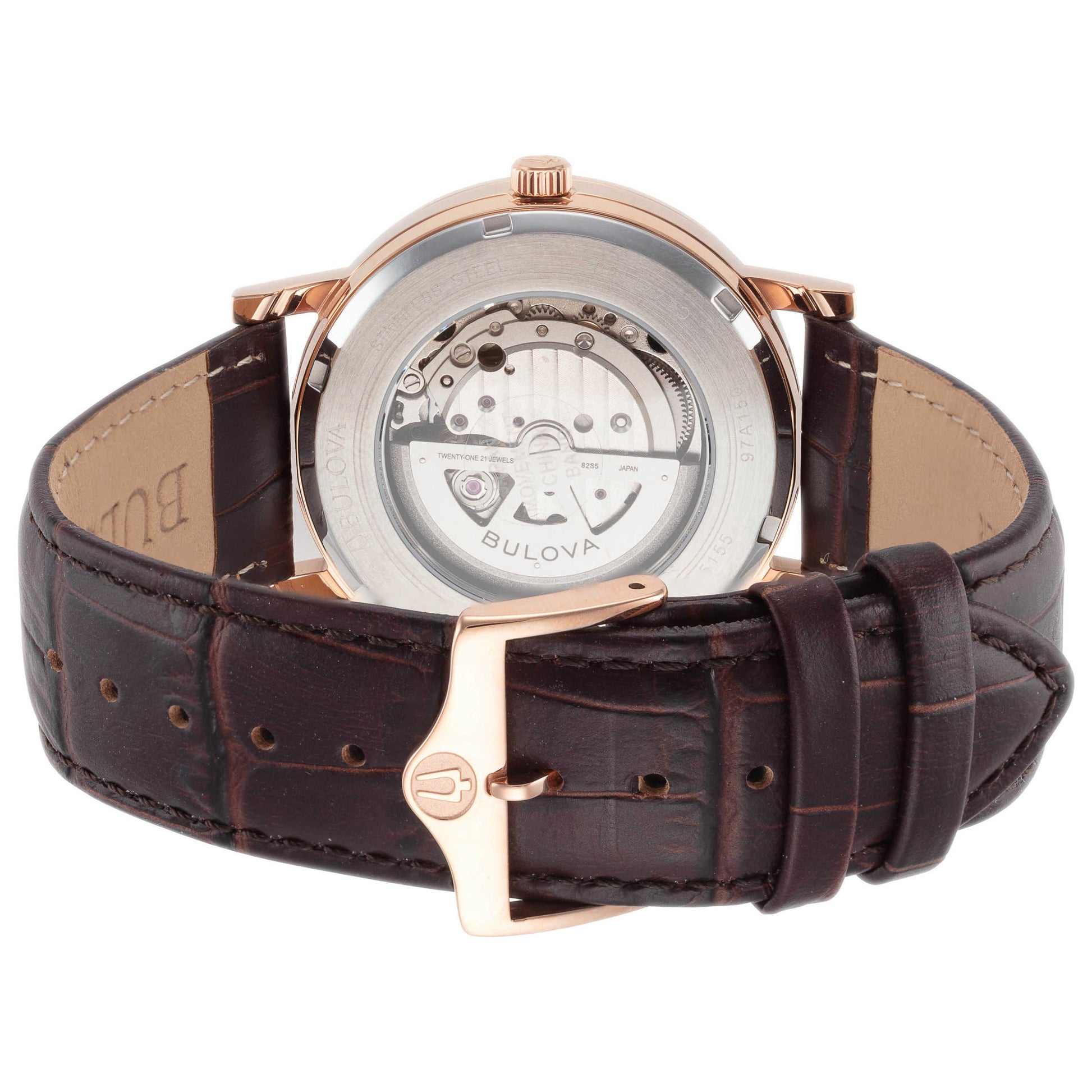 Back view of Bulova Classic Men's Automatic Watch 97A150