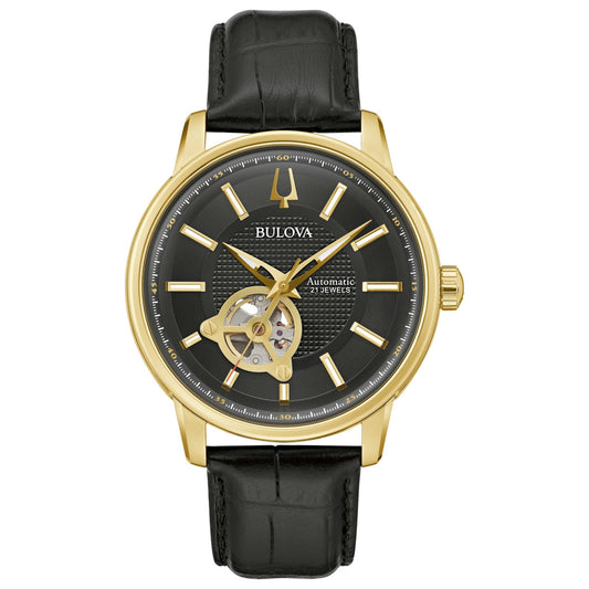 Front view of Bulova Classic Men's Automatic Watch 97A166