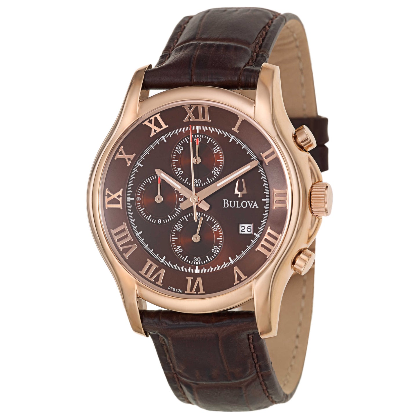 Front view of Bulova Chronograph Men's Japanese Quartz (Battery-Powered) Watch 97B120