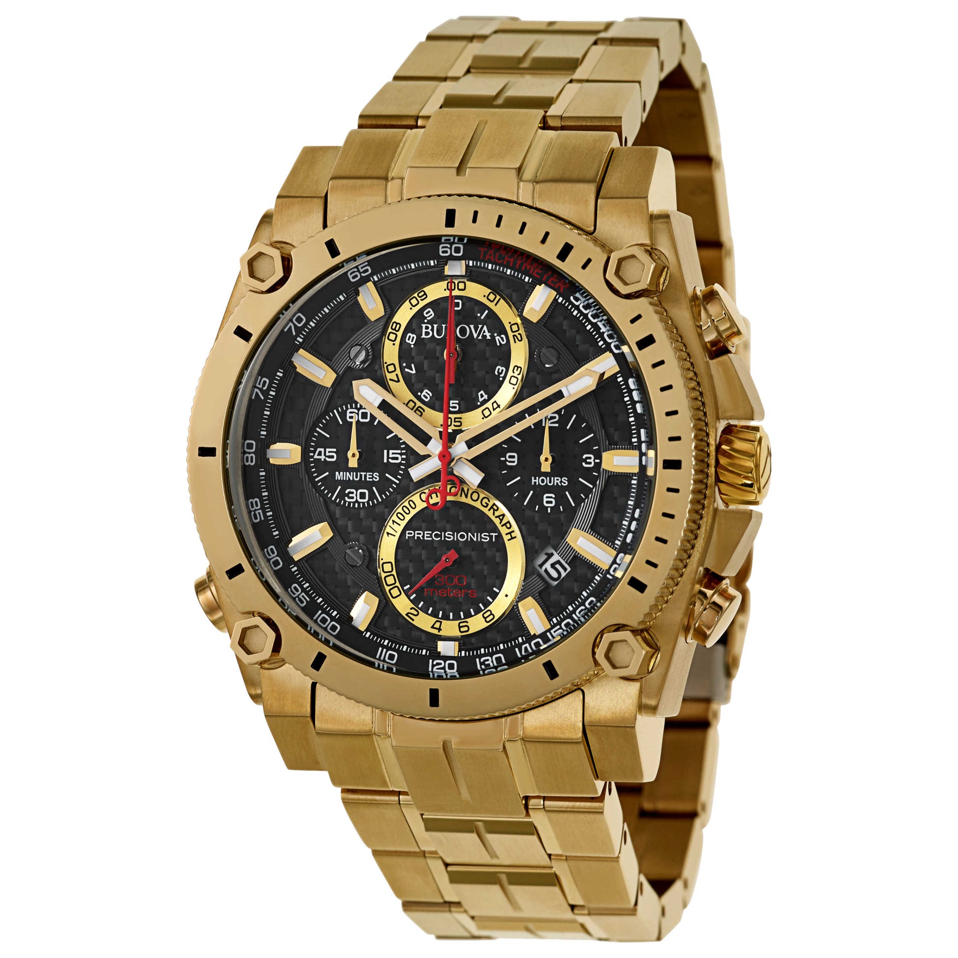 Front view of Bulova Precisionist Men's Japanese Quartz (Battery-Powered) Watch 97B138