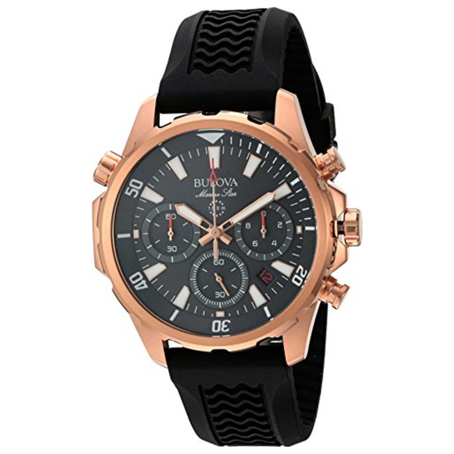 Front view of Bulova Marine Star Men's Quartz Watch 97B153