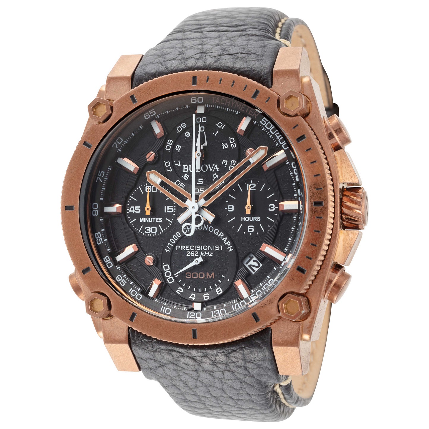 Front view of Bulova Precisionist Men's Quartz Watch 97B188