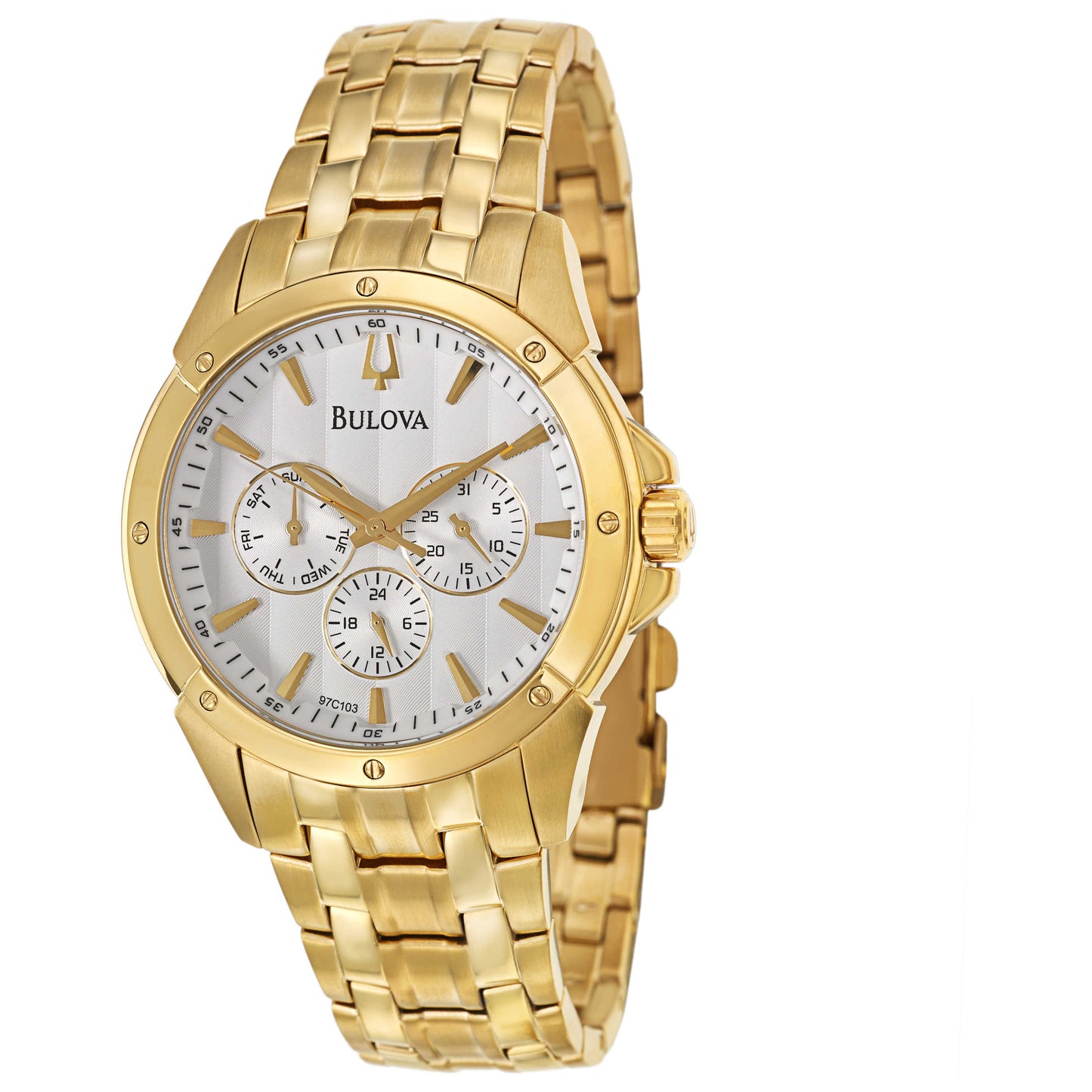 Front view of Bulova Bracelet Men's Japanese Quartz (Battery-Powered) Watch 97C103