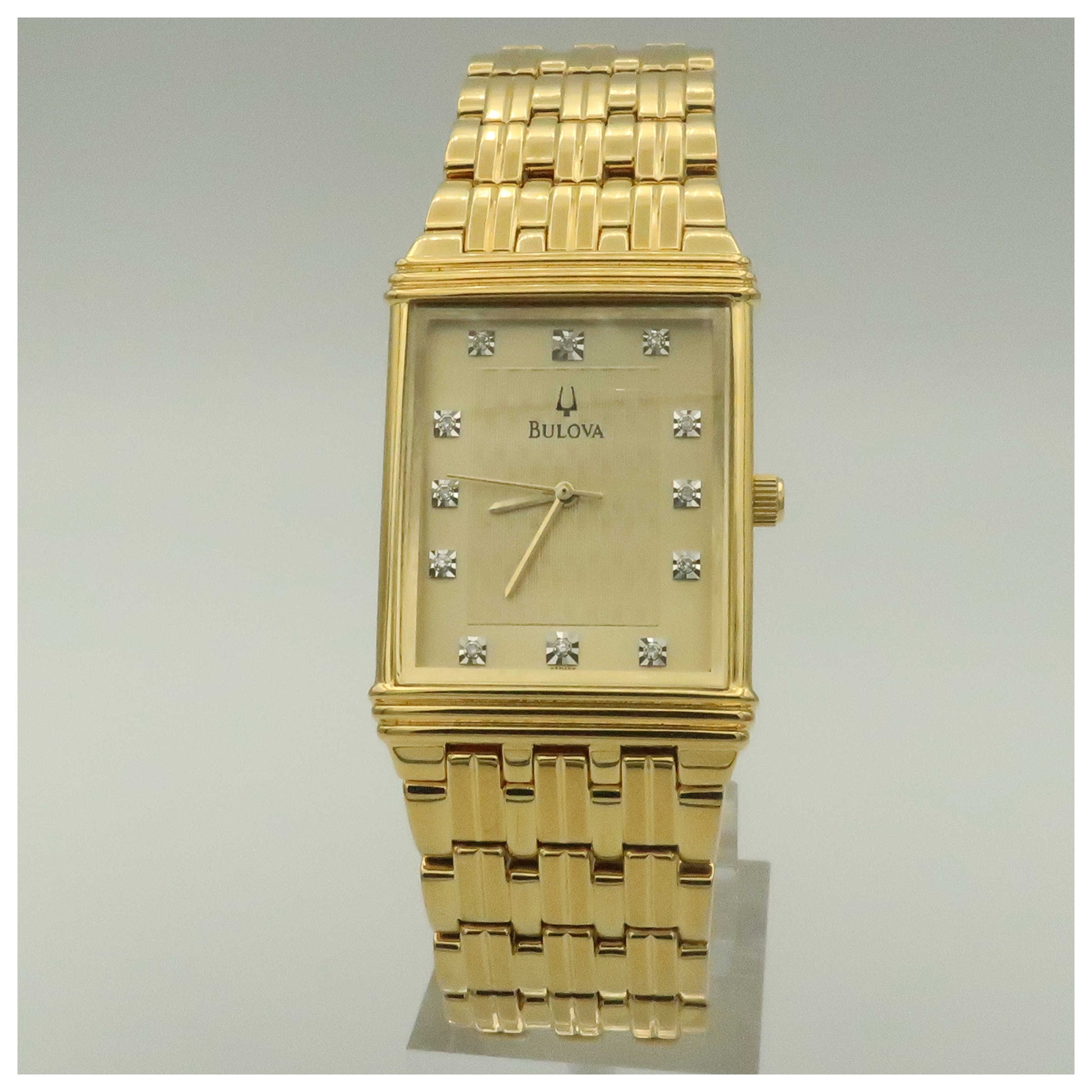 Front view of Bulova Diamonds Men's Quartz Watch 97D102-PO