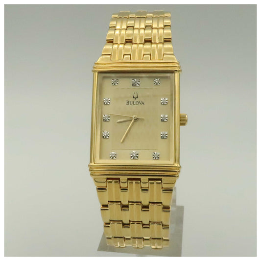 Front view of Bulova Diamonds Men's Quartz Watch 97D102-PO