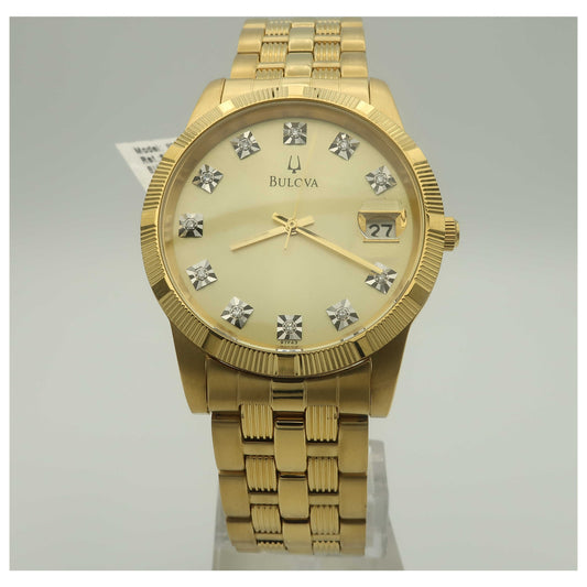 Front view of Bulova Diamonds Men's Quartz Watch 97F43-PO