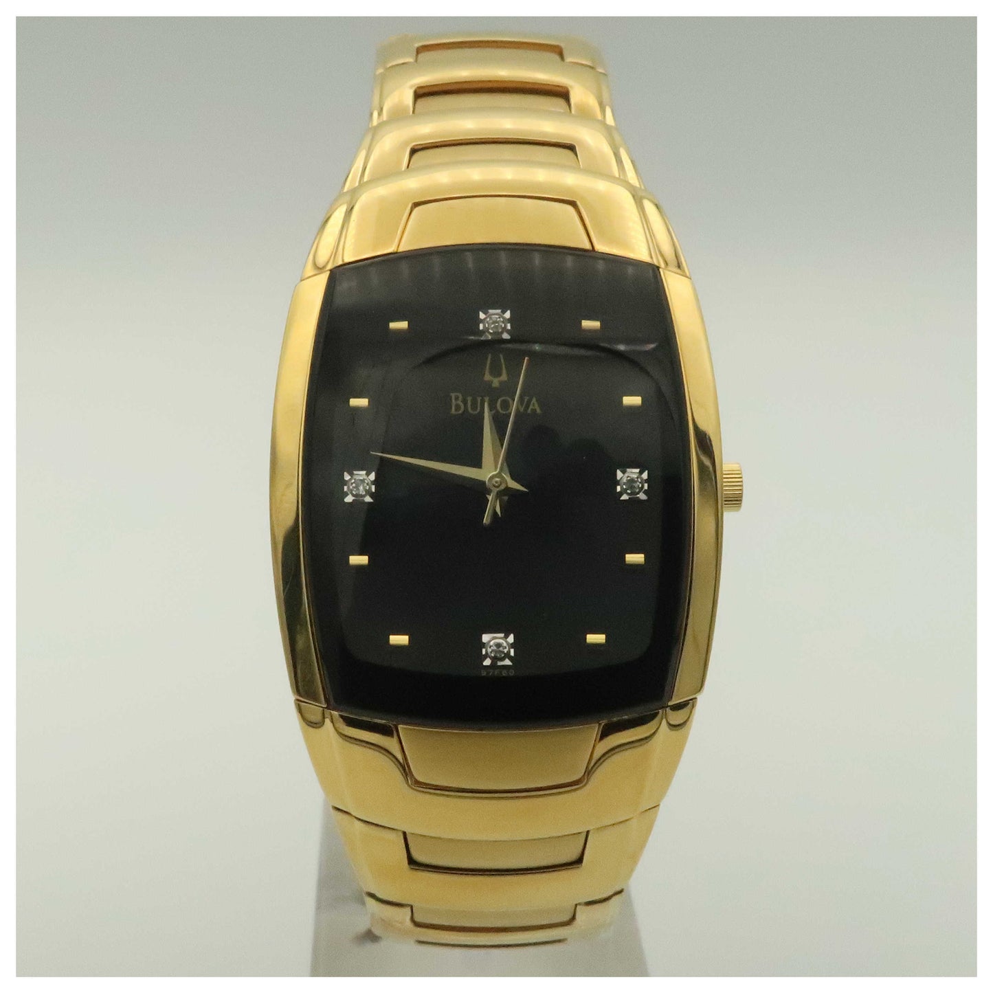 Front view of Bulova Diamonds Men's Quartz Watch 97F60-PO