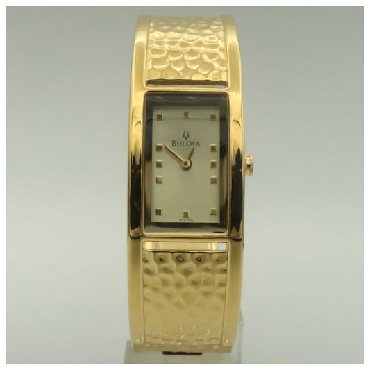 Front view of Bulova Bangle Women's Quartz Watch 97L108-PO