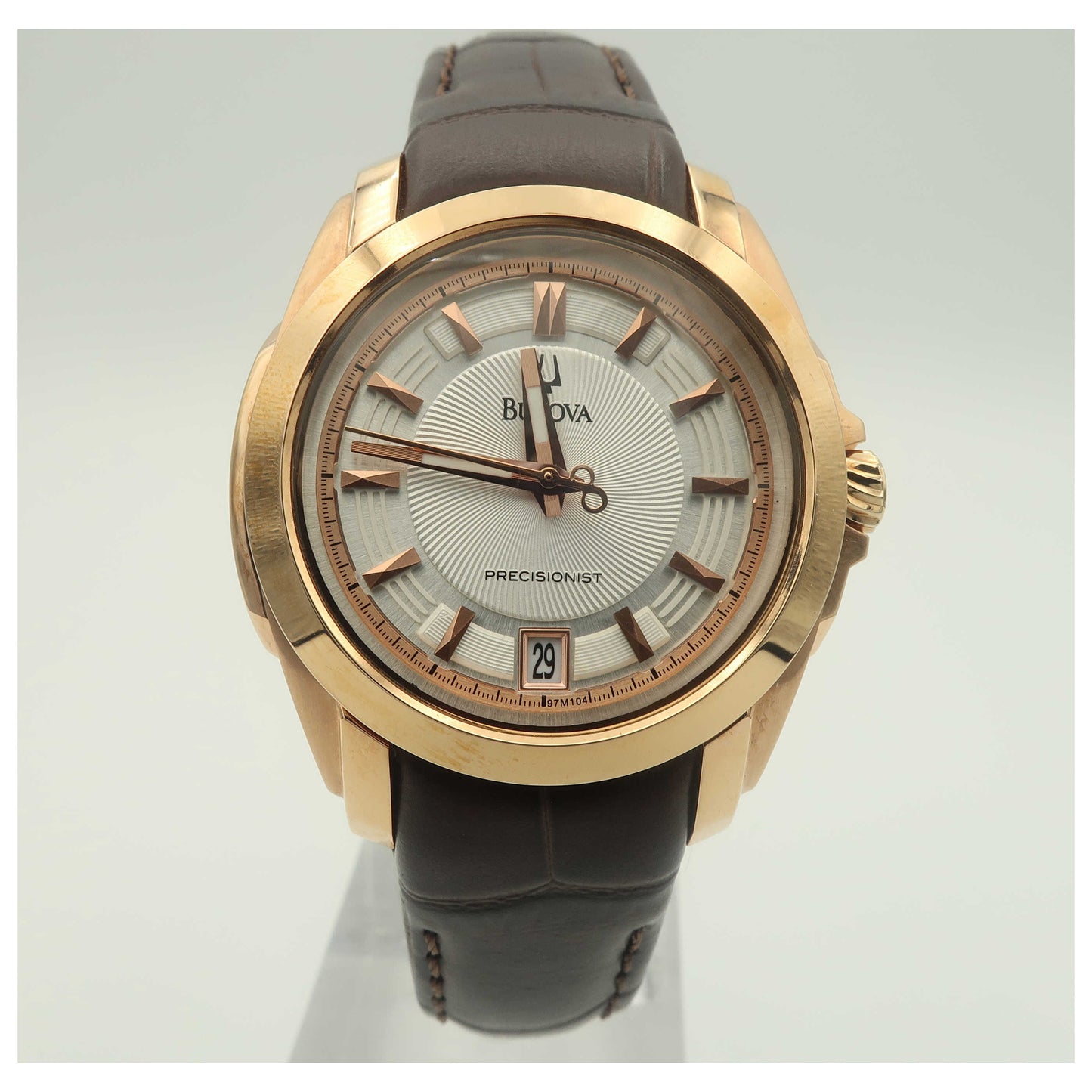 Front view of Bulova Precisionist Women's Japanese Quartz (Battery-Powered) Watch 97M104-PO