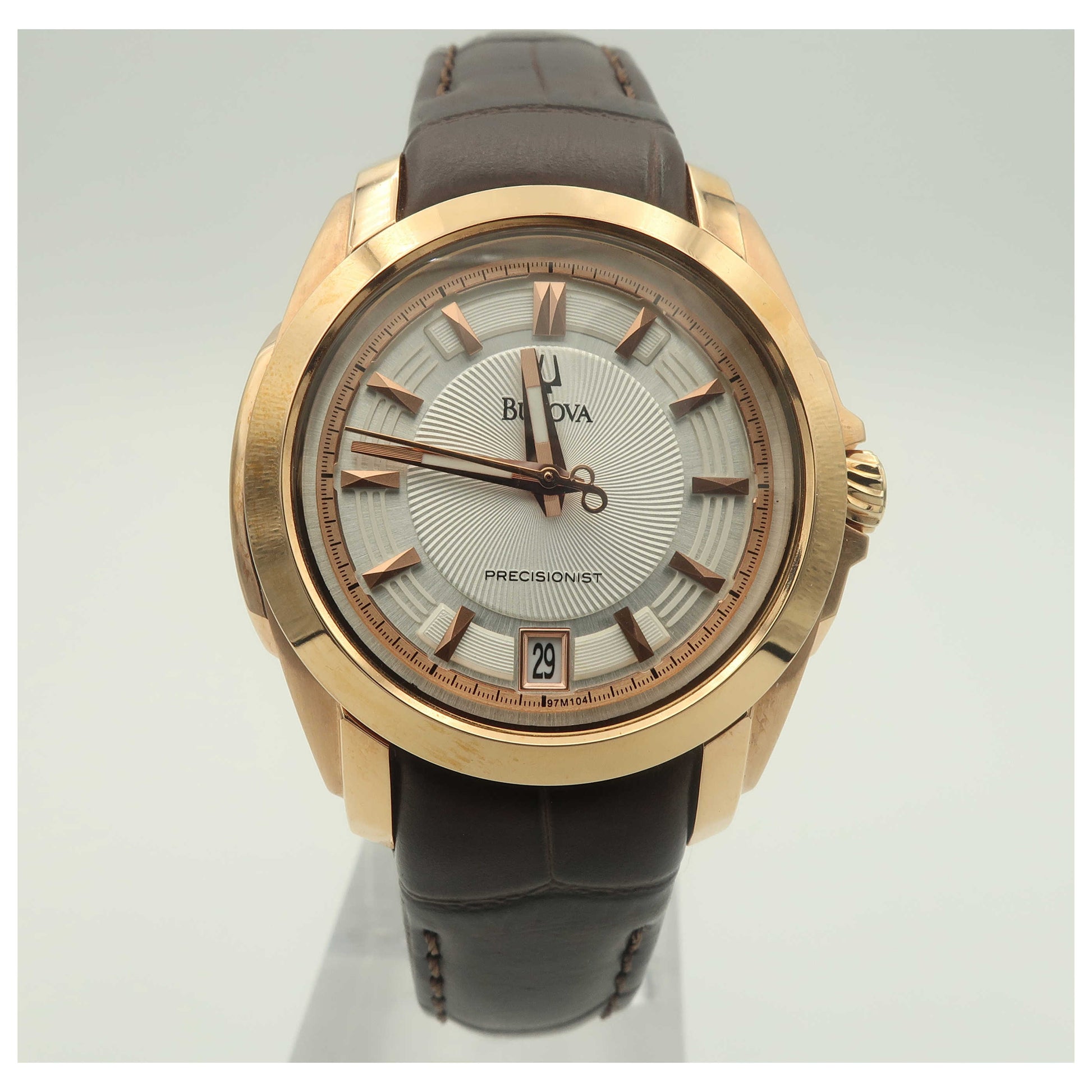 Front view of Bulova Precisionist Women's Japanese Quartz (Battery-Powered) Watch 97M104-PO