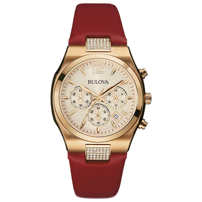 Front view of Bulova Crystal Women's Quartz Watch 97M108