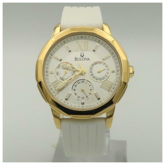 Front view of Bulova Strap Women's Japanese Quartz (Battery-Powered) Watch 97N108-SDV