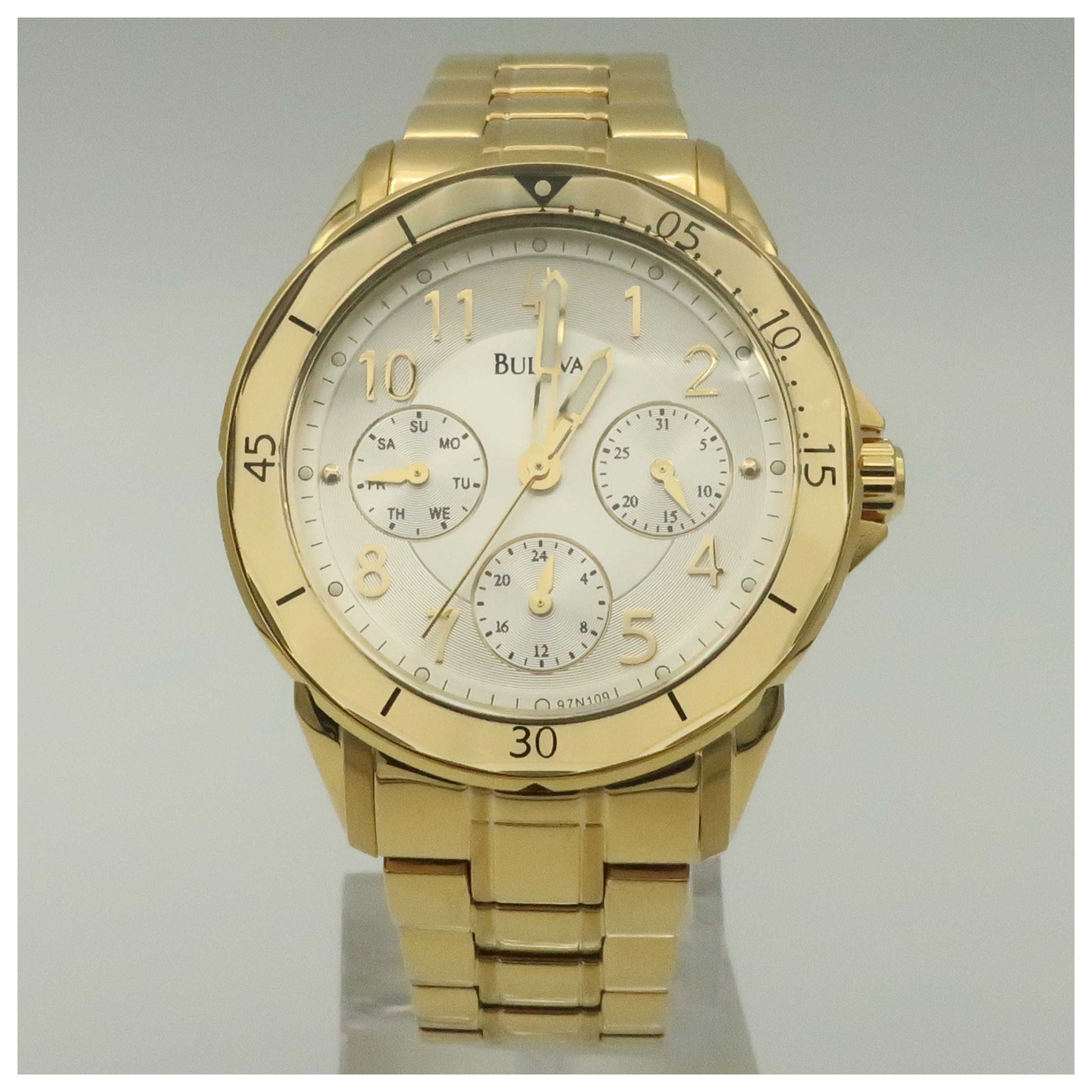 Front view of Bulova Bracelet Women's Japanese Quartz (Battery-Powered) Watch 97N109-PO2