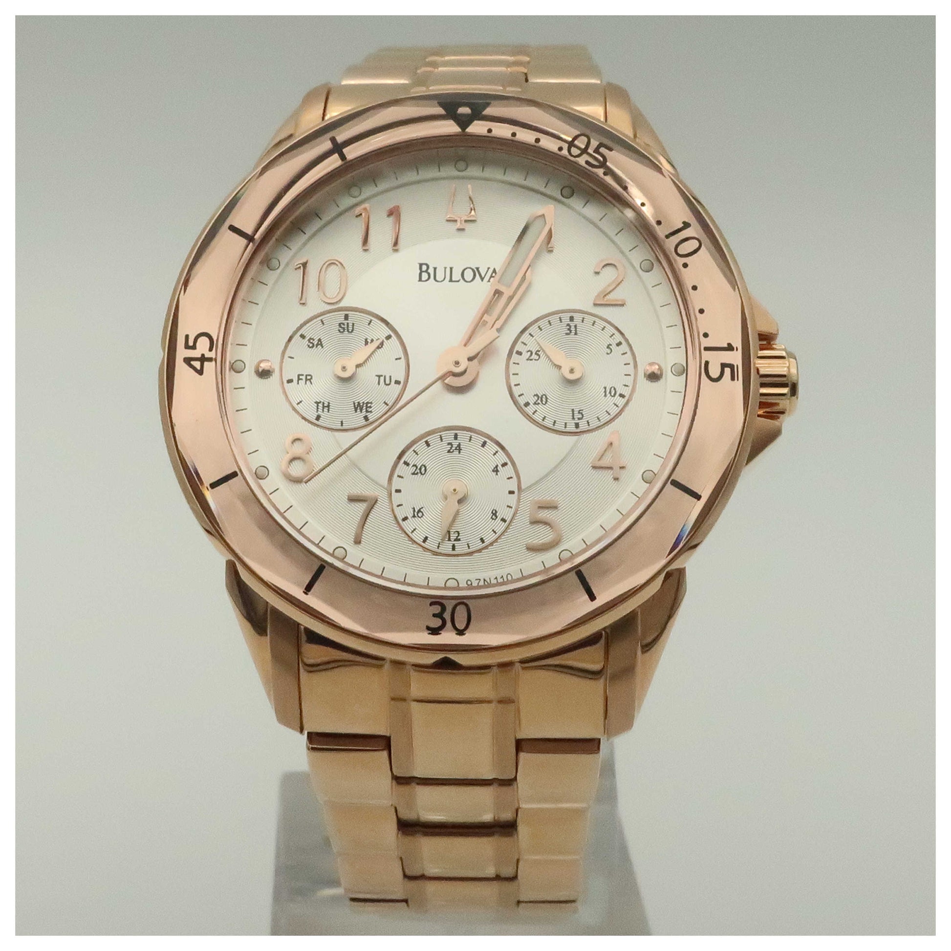 Front view of Bulova Bracelet Women's Japanese Quartz (Battery-Powered) Watch 97N110-PO