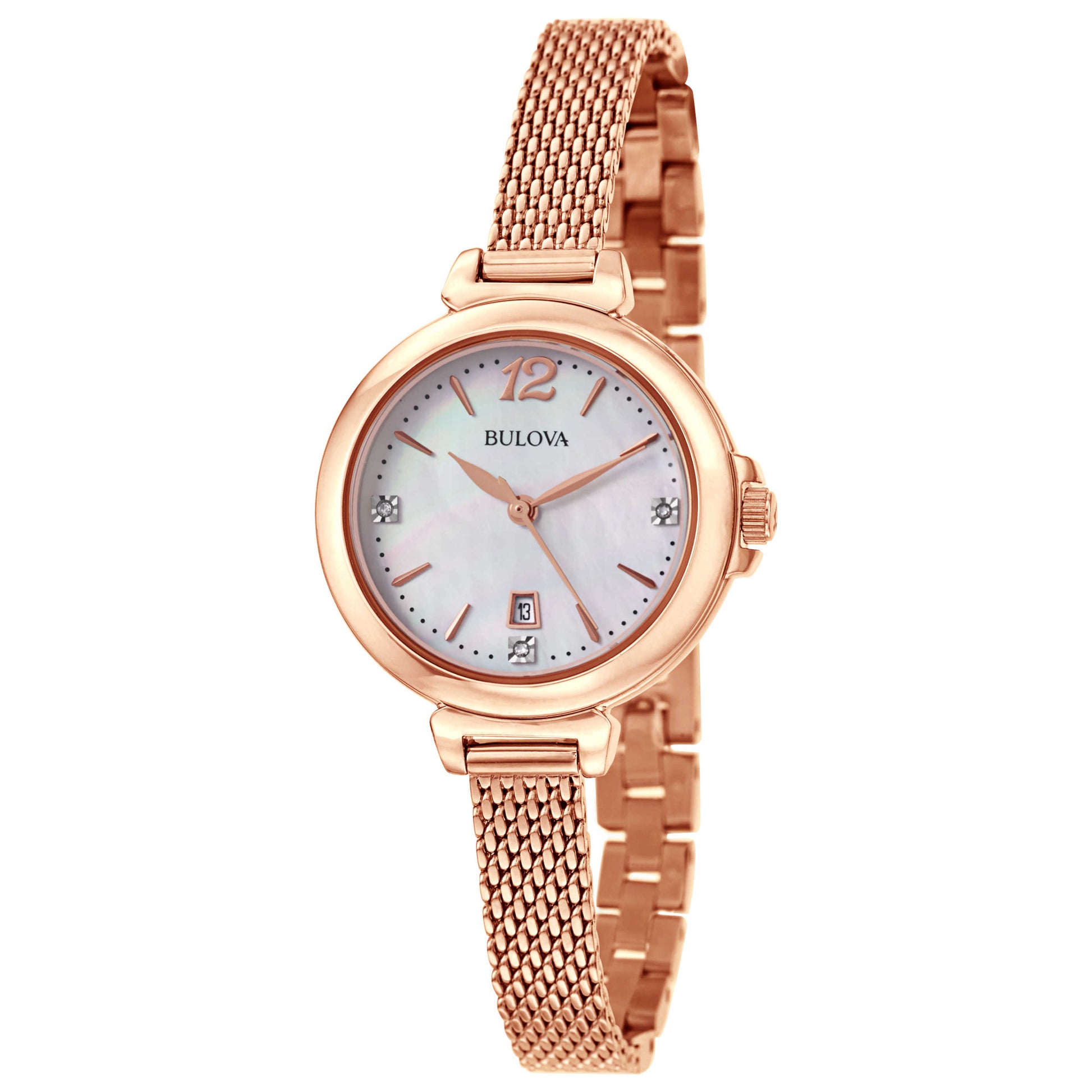 Front view of Bulova Diamonds Women's Japanese Quartz (Battery-Powered) Watch 97P108