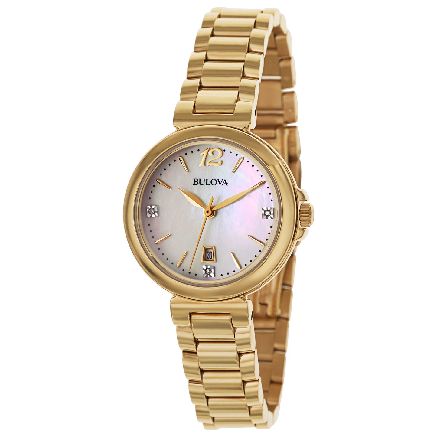 Front view of Bulova Diamonds Women's Japanese Quartz (Battery-Powered) Watch 97P110