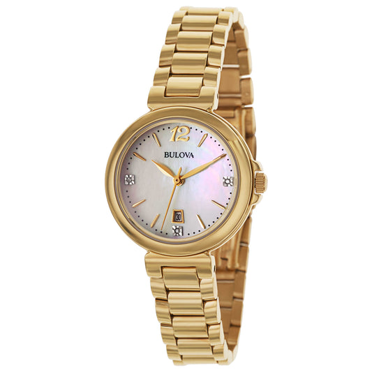 Front view of Bulova Diamonds Women's Japanese Quartz (Battery-Powered) Watch 97P110