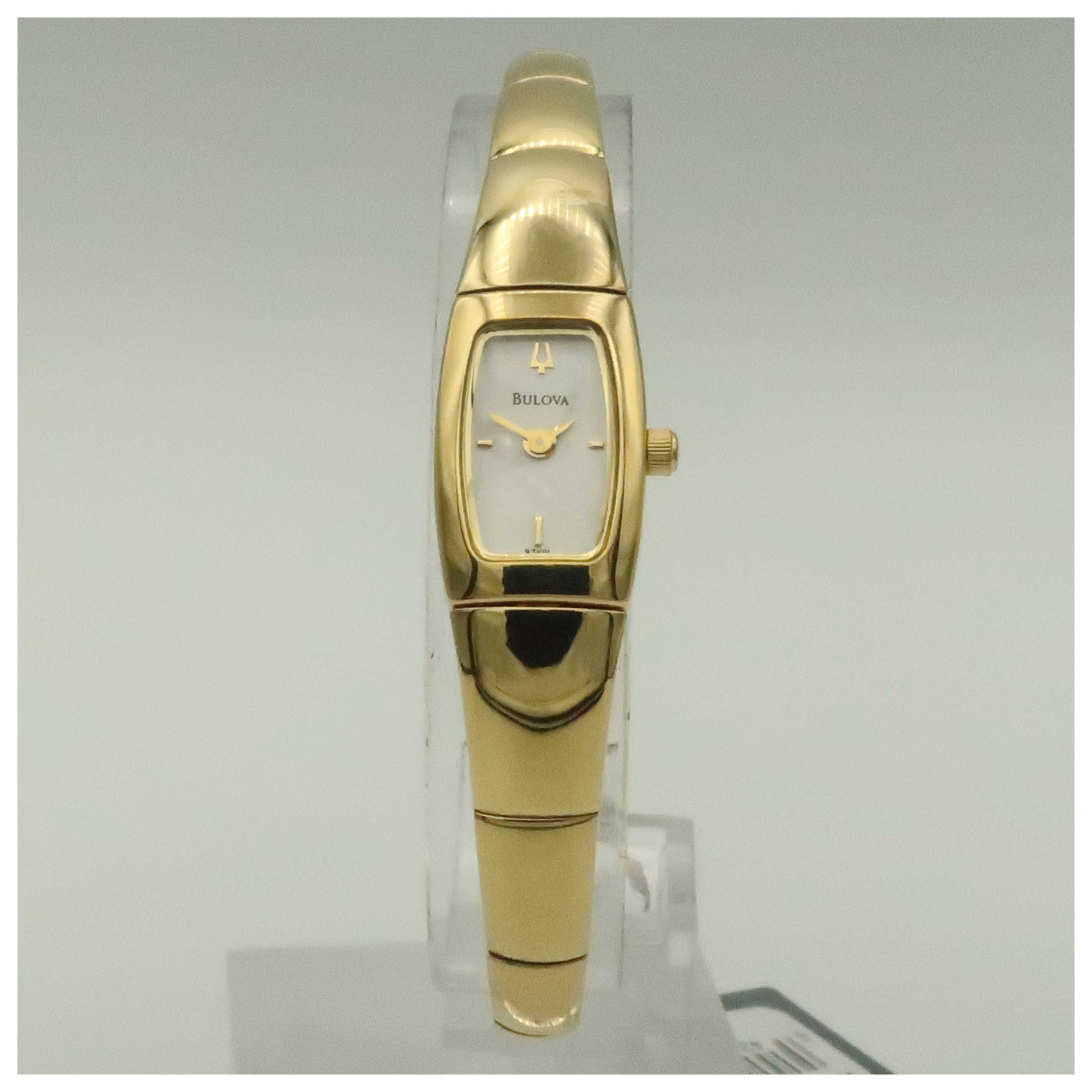 Front view of Bulova Bangle Women's Quartz Watch 97V01-PO