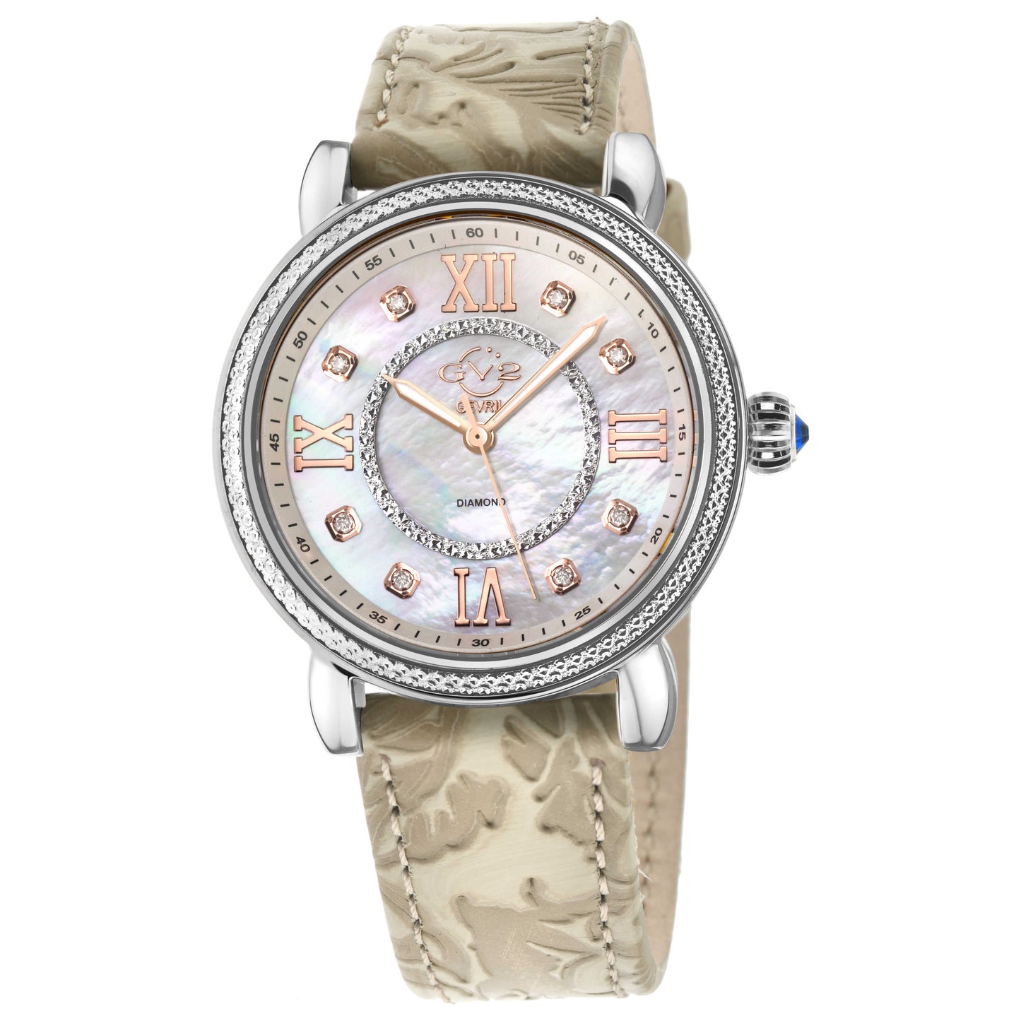 Front view of GV2 by Gevril Marsala Diamond Women's Quartz Watch 9860