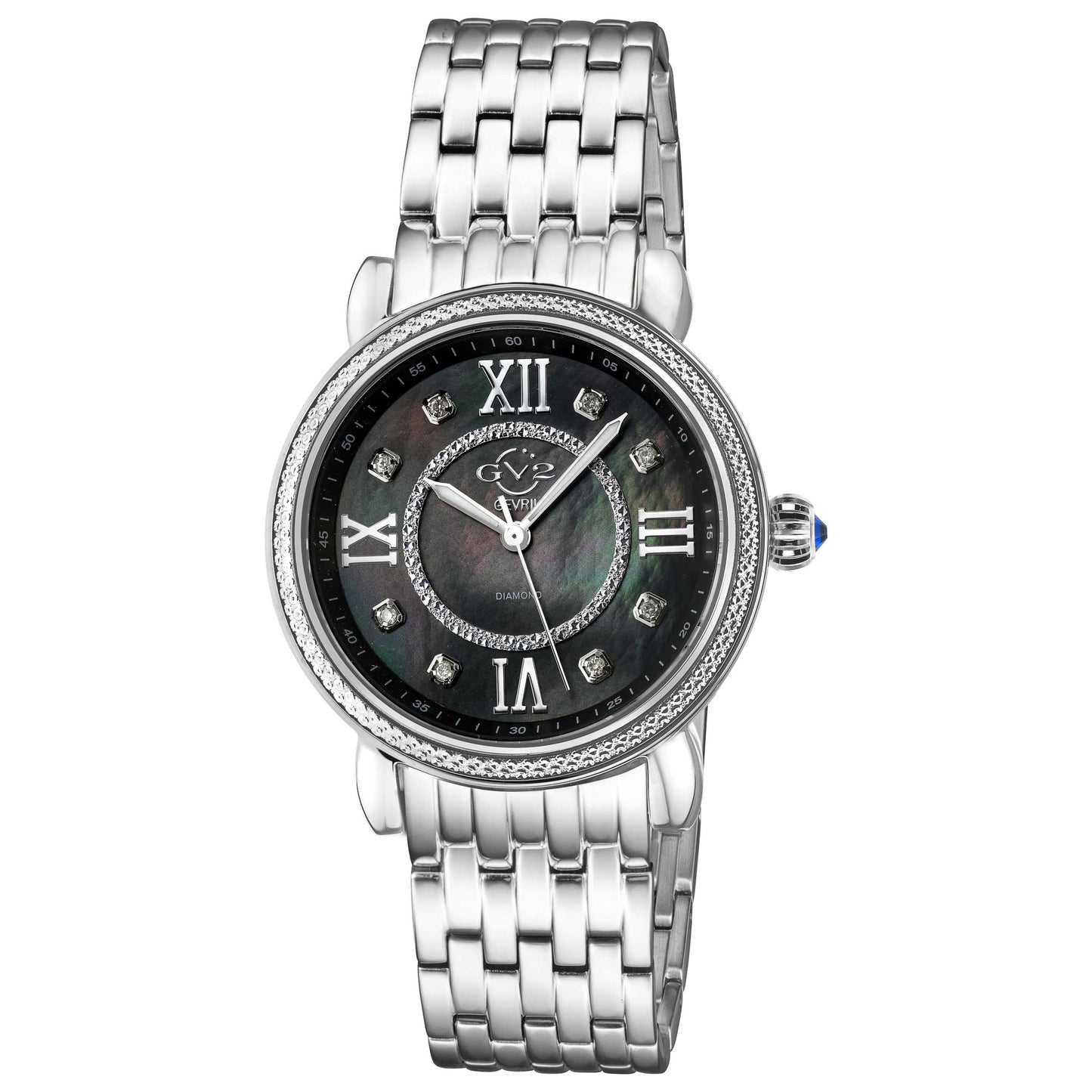 Front view of GV2 by Gevril Marsala Diamond Women's Quartz Watch 9861B
