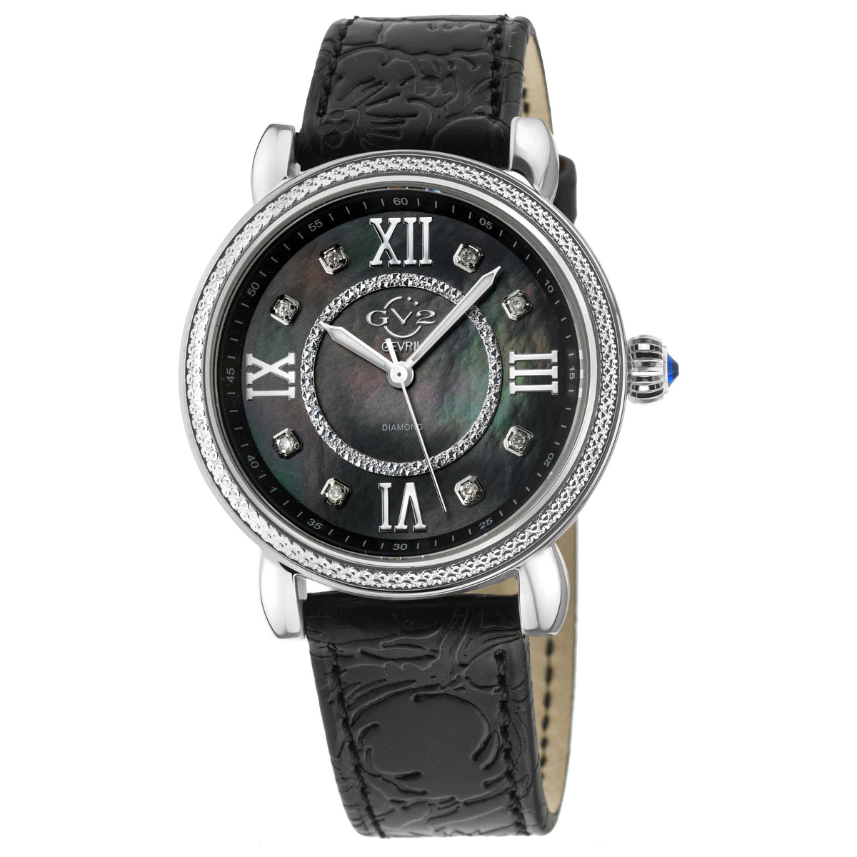 Marsala Diamond Quartz Black Mother-of-Pearl Women's Watch 9861