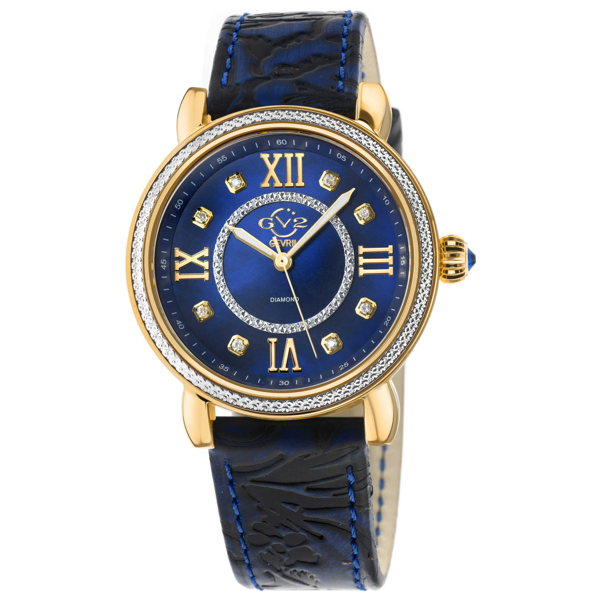 Marsala Diamond Quartz Blue Mother-of-Pearl Women's Watch 9862