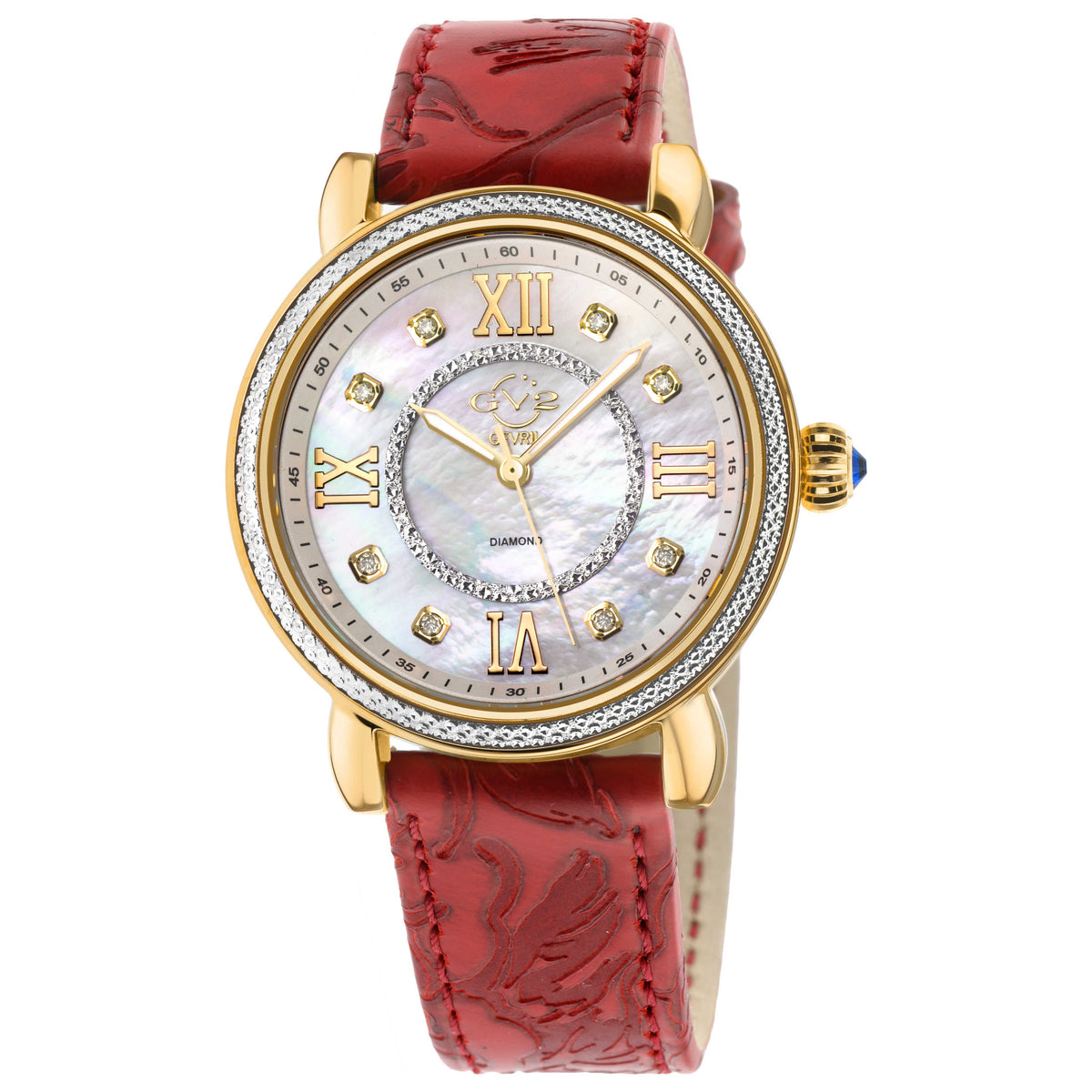 Marsala Diamond Quartz White Mother-of-Pearl Women's Watch 9866