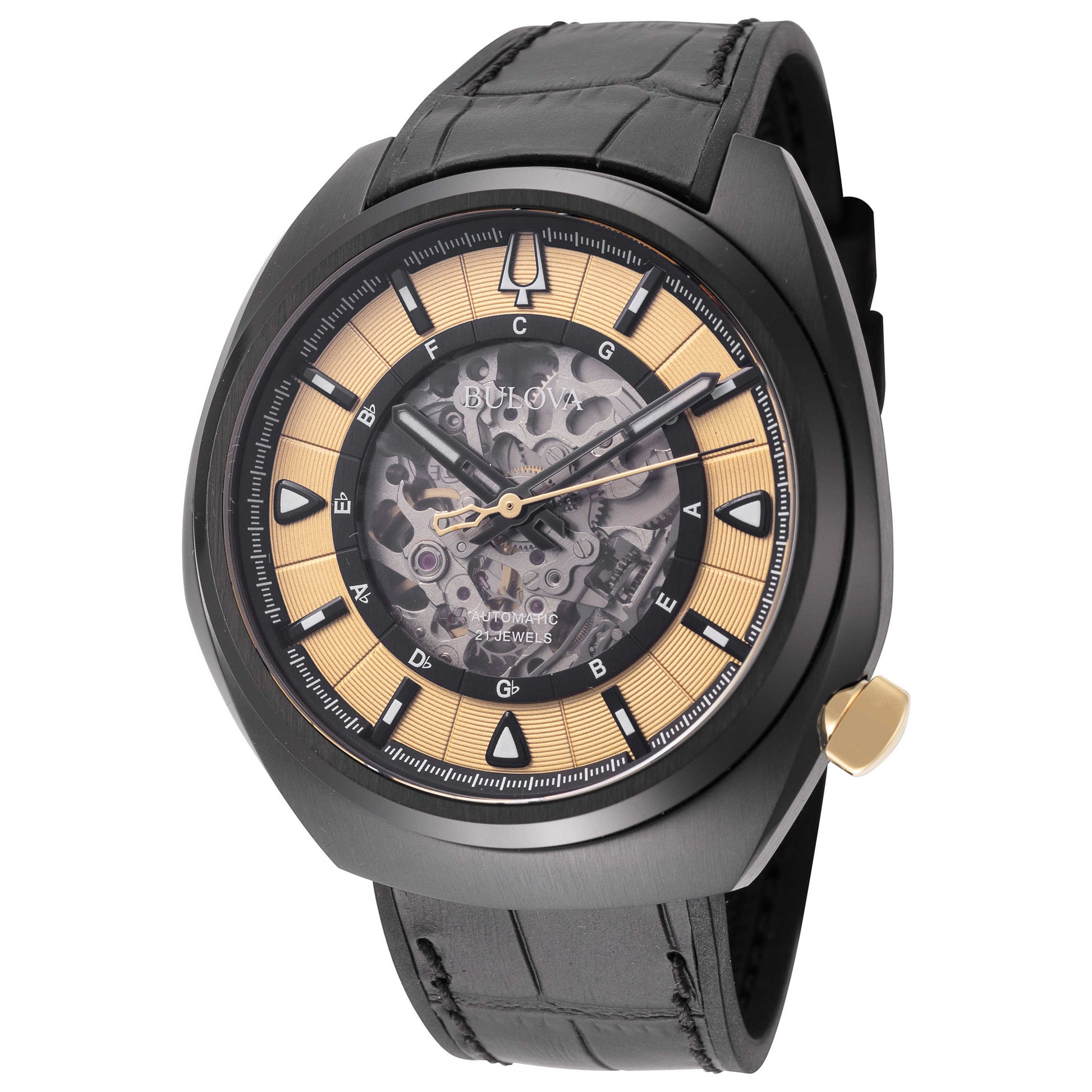 Front view of Bulova Grammy Men's Automatic Watch 98A241