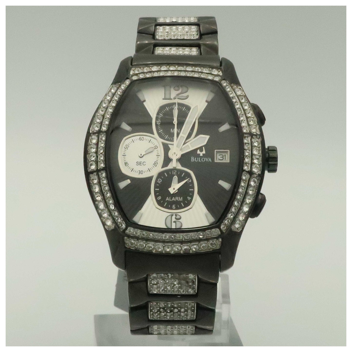 Front view of Bulova Crystal Women's Quartz Watch 98B000-PO