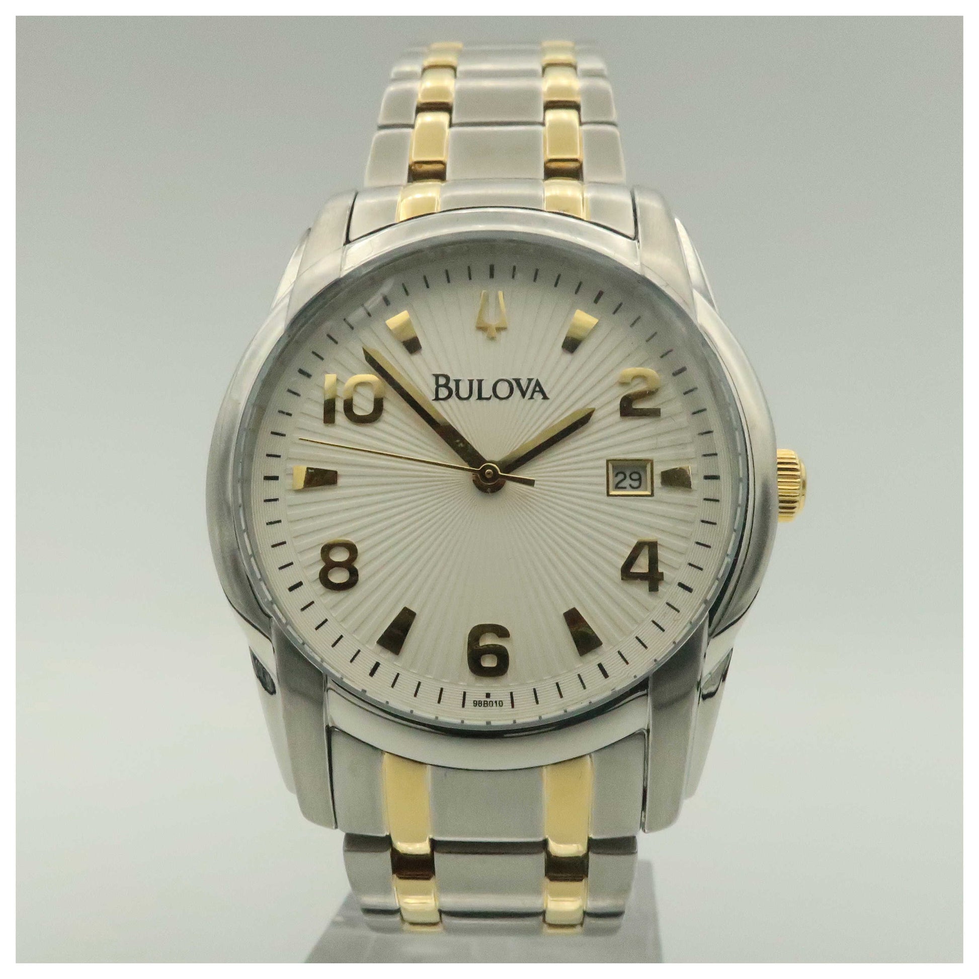 Front view of Bulova Dress Men's Quartz Watch 98B010-SDV