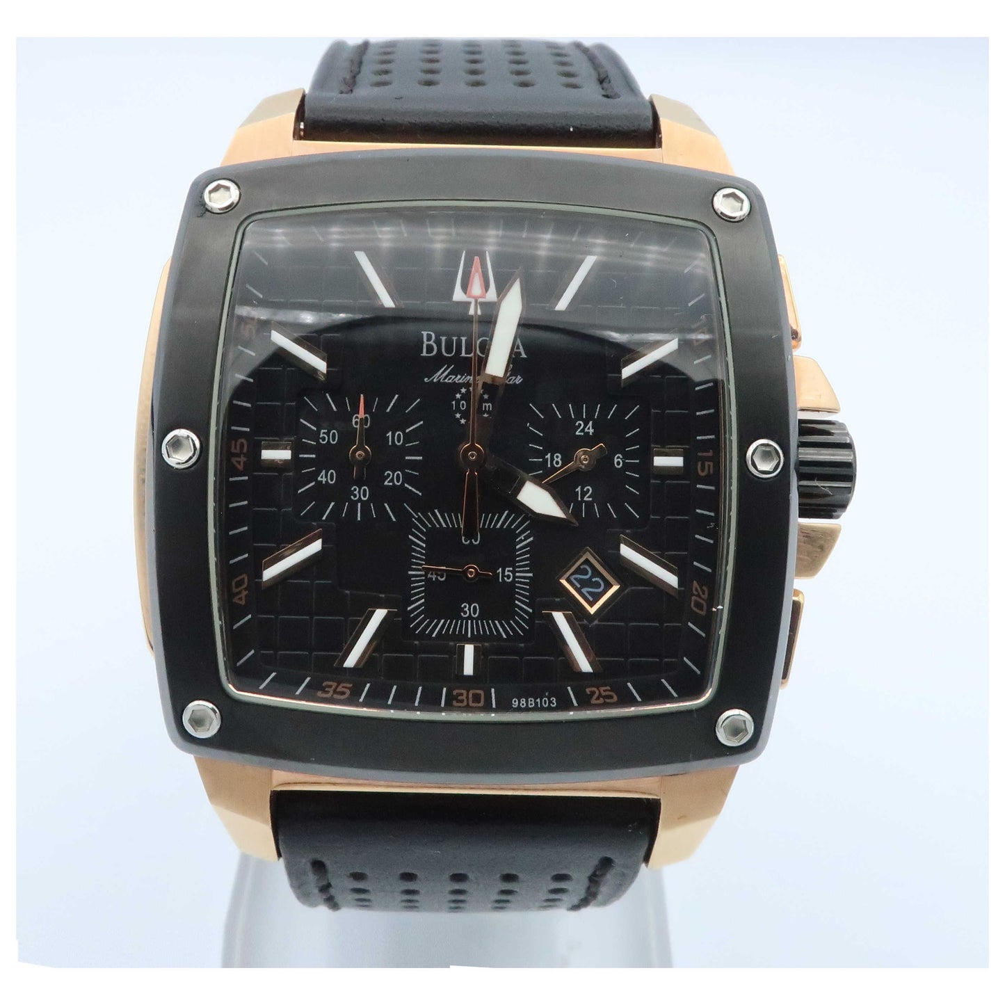 Front view of Bulova Marine Star Men's Quartz Watch 98B103-PO