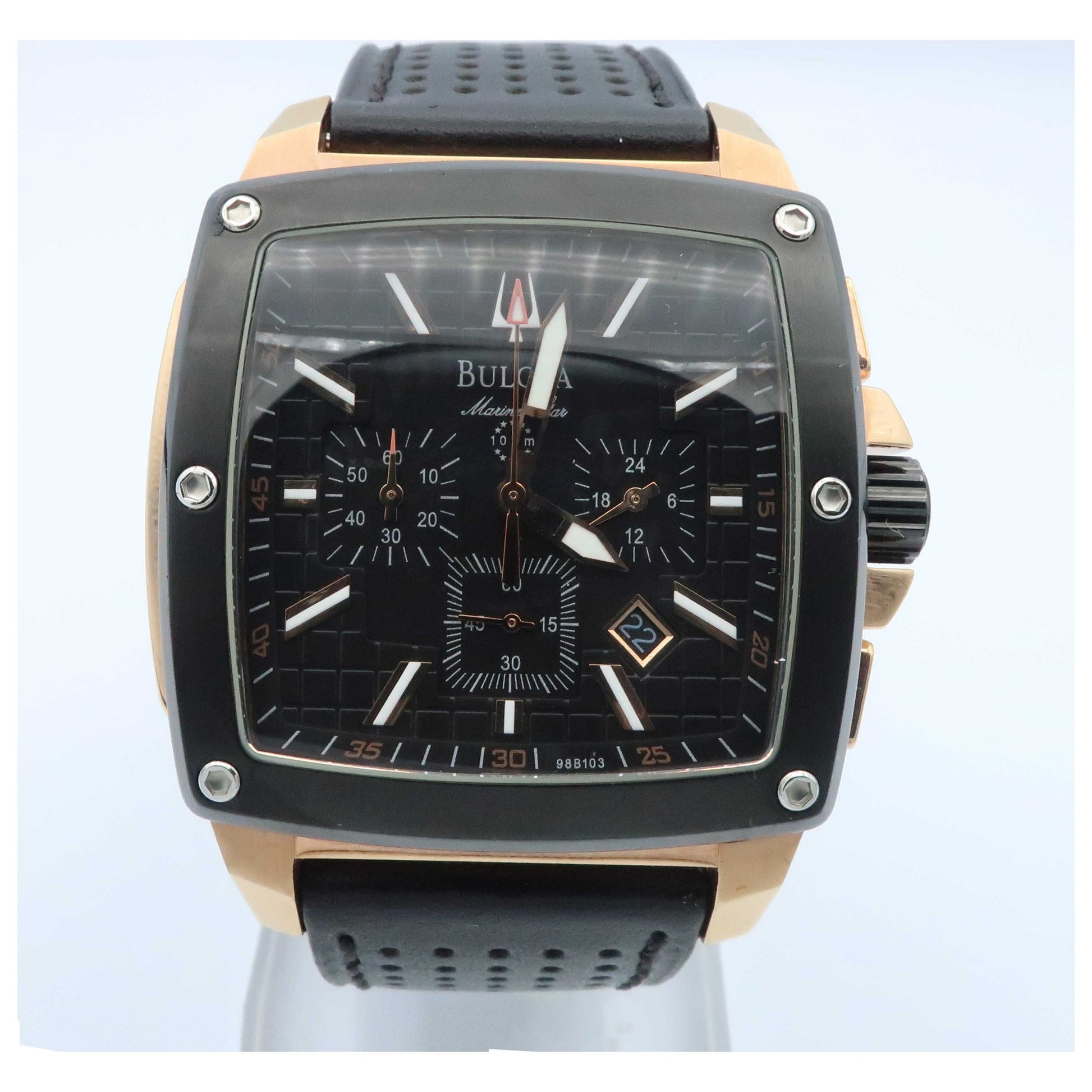 Front view of Bulova Marine Star Men's Quartz Watch 98B103-PO