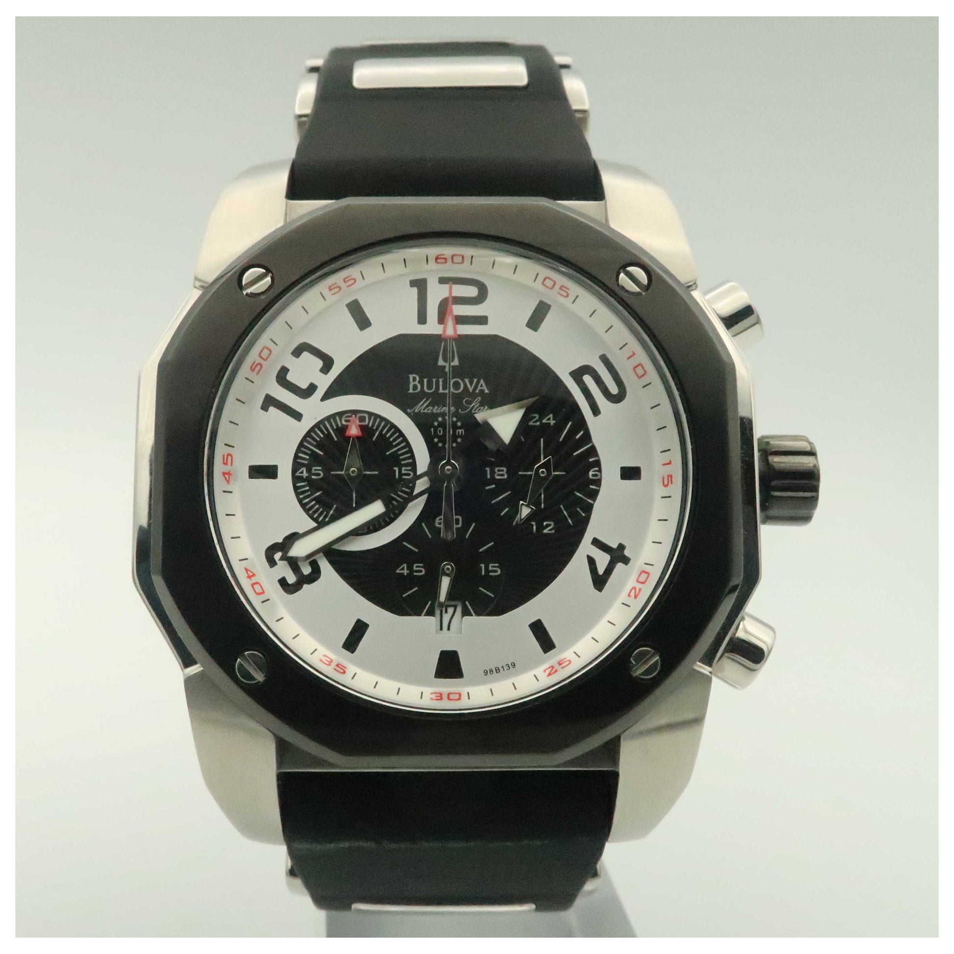 Front view of Bulova Marine Star Men's Japanese Quartz (Battery-Powered) Watch 98B139-PO