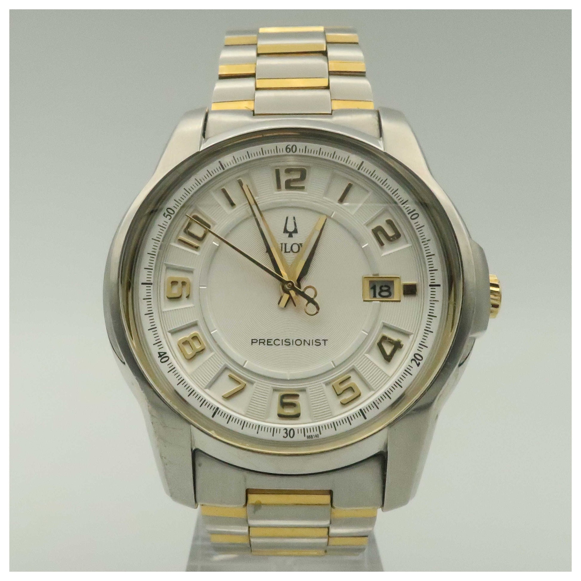 Front view of Bulova Precisionist Men's Japanese Quartz (Battery-Powered) Watch 98B140-PO