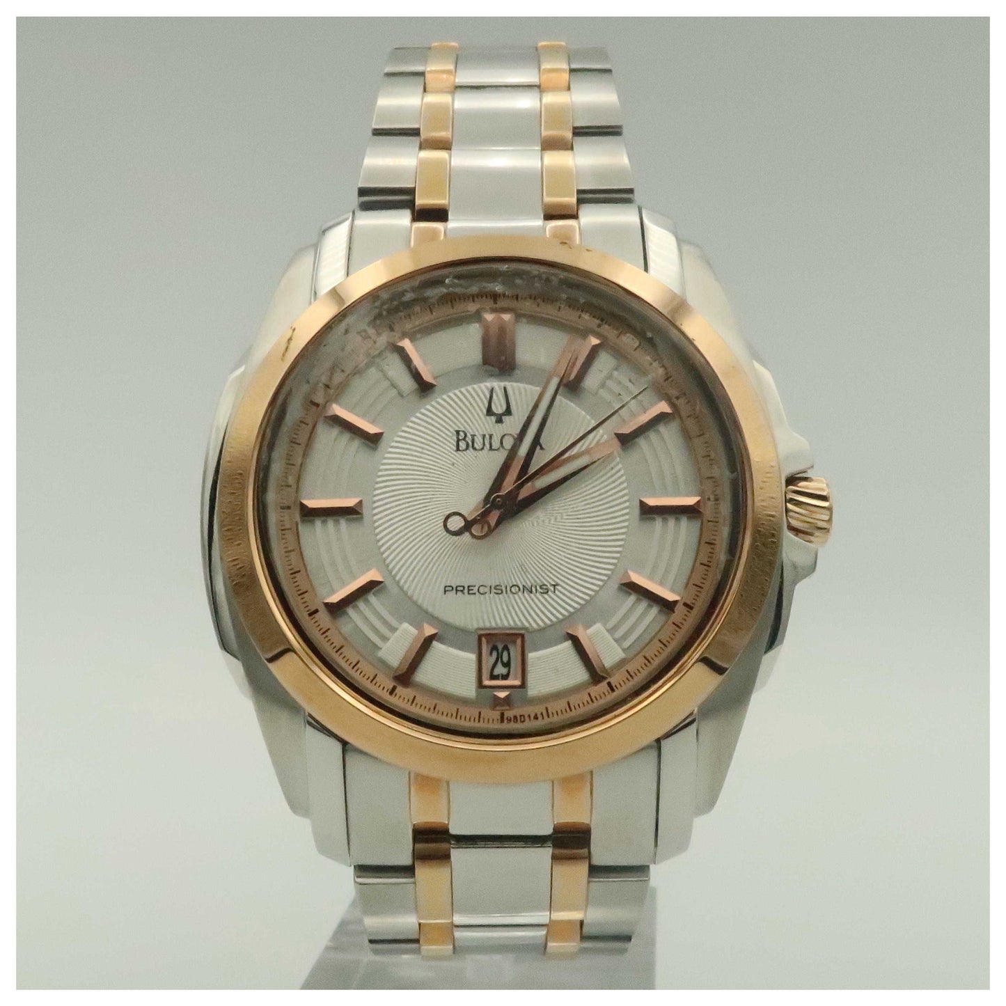 Front view of Bulova Precisionist Men's Japanese Quartz (Battery-Powered) Watch 98B141-PO