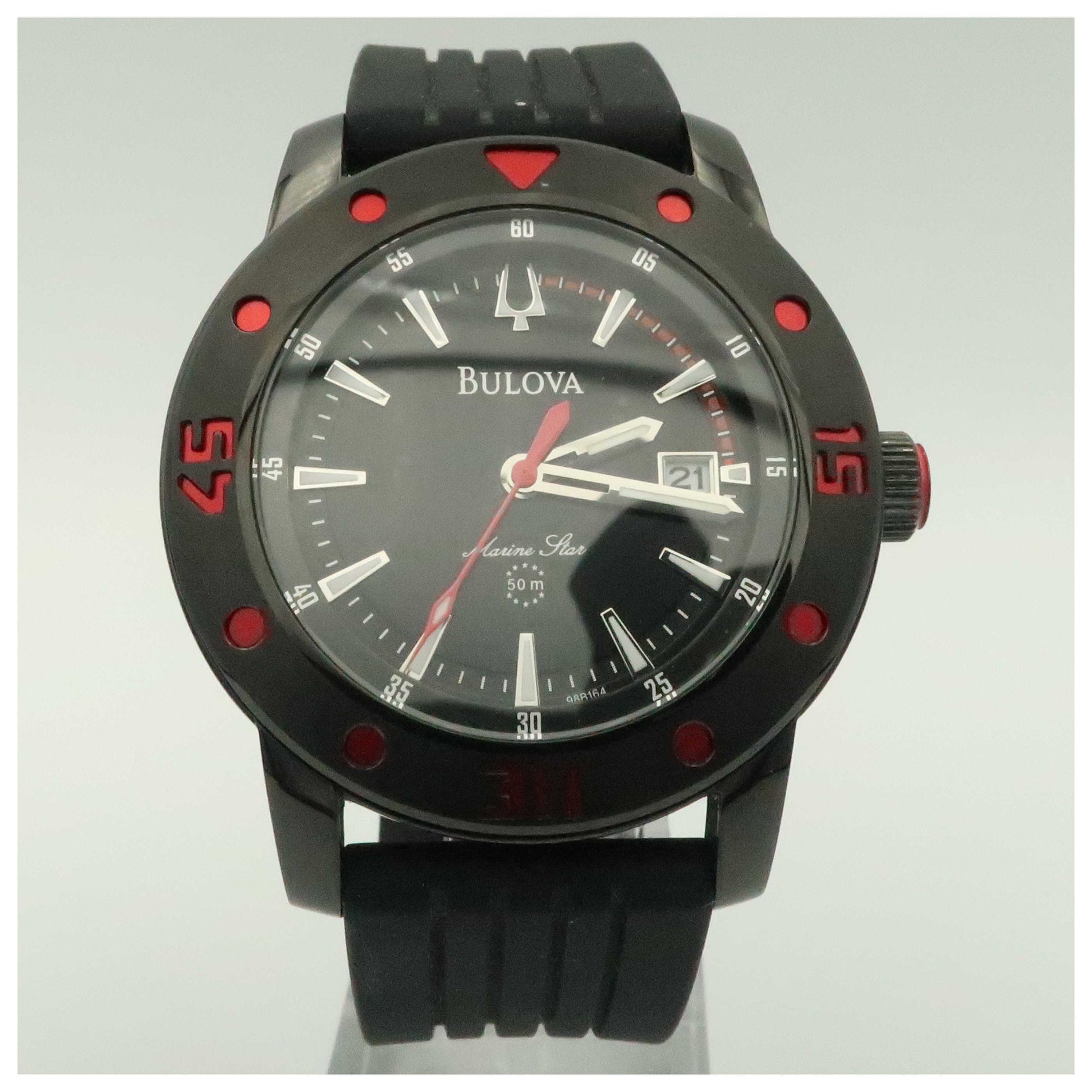 Front view of Bulova Marine Star Men's Japanese Quartz (Battery-Powered) Watch 98B164-SDV