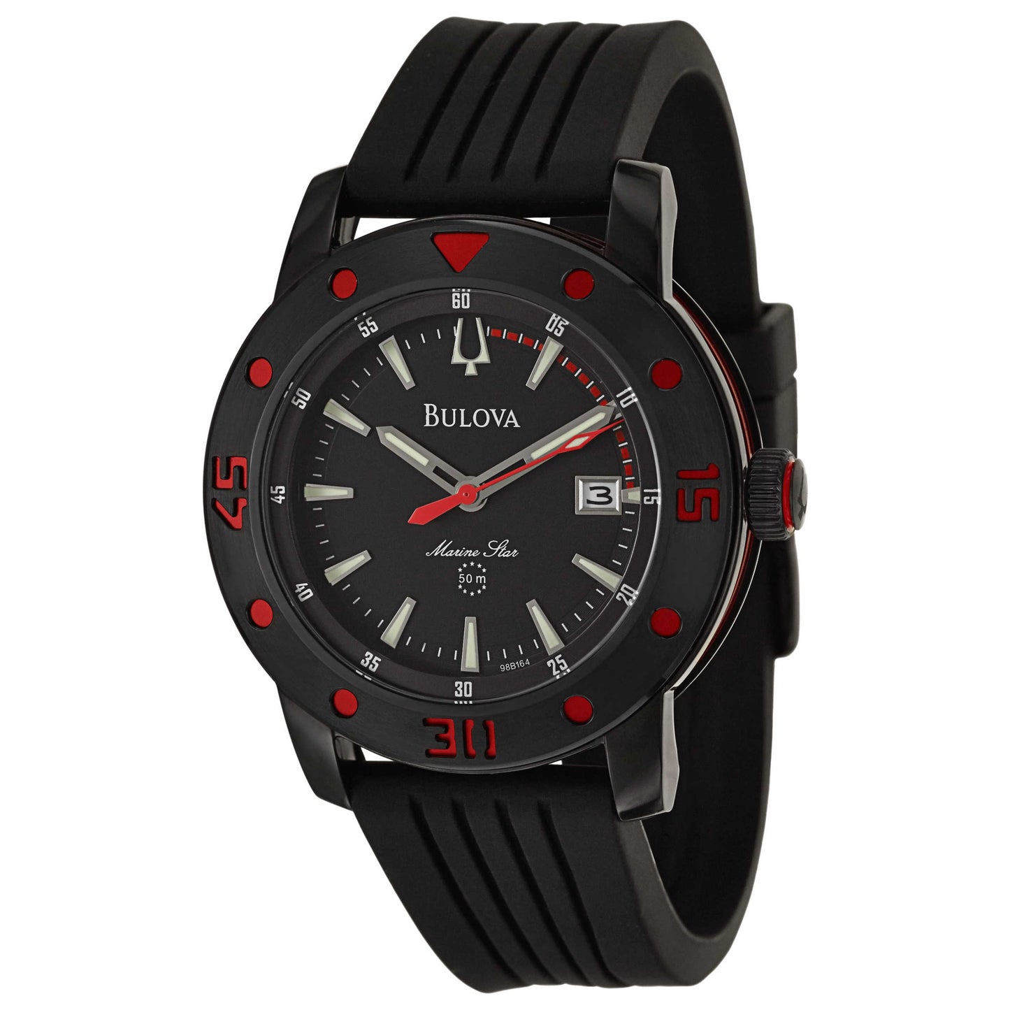 Front view of Bulova Marine Star Men's Japanese Quartz (Battery-Powered) Watch 98B164