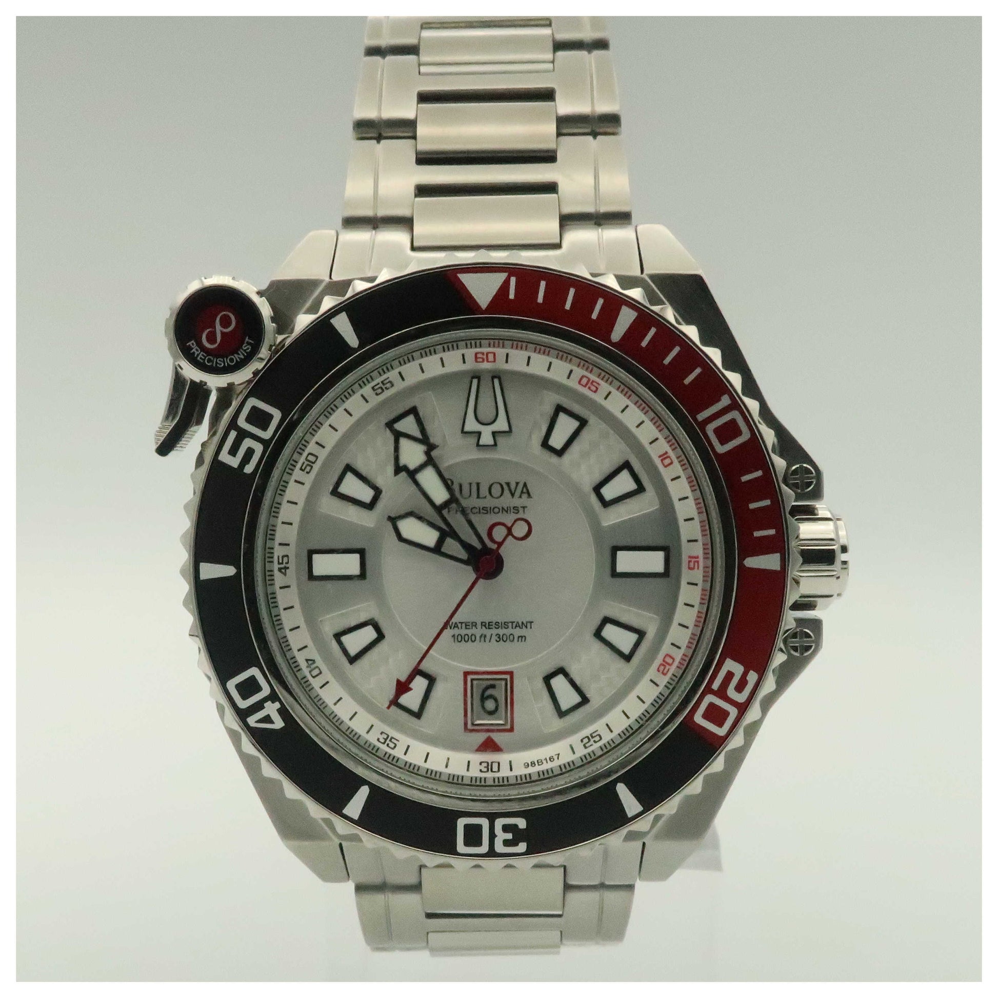 Front view of Bulova Precisionist Men's Japanese Quartz (Battery-Powered) Watch 98B167-SDV