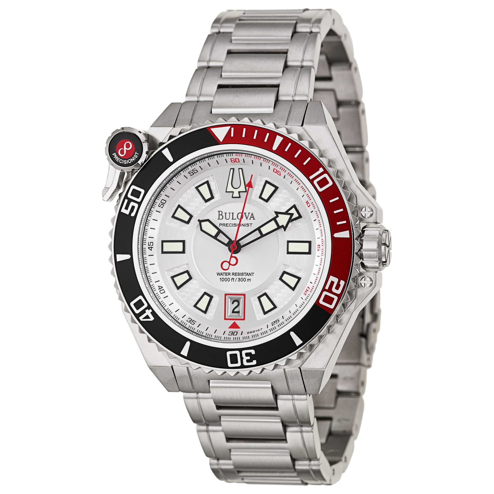 Front view of Bulova Precisionist Men's Japanese Quartz (Battery-Powered) Watch 98B167