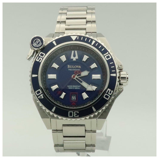 Front view of Bulova Precisionist Men's Japanese Quartz (Battery-Powered) Watch 98B168-PO