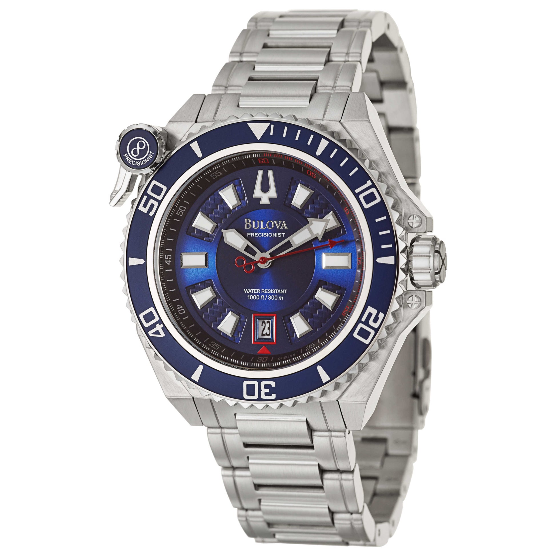 Front view of Bulova Precisionist Men's Japanese Quartz (Battery-Powered) Watch 98B168