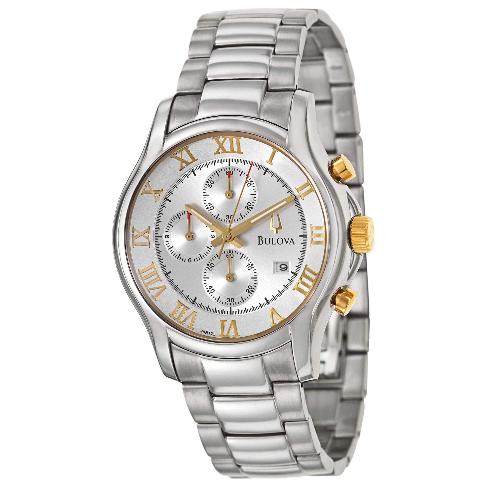 Front view of Bulova Classic Men's Japanese Quartz (Battery-Powered) Watch 98B175