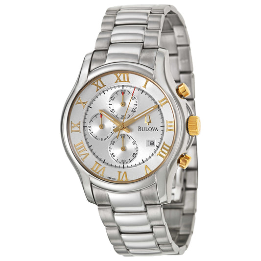 Front view of Bulova Classic Men's Japanese Quartz (Battery-Powered) Watch 98B175