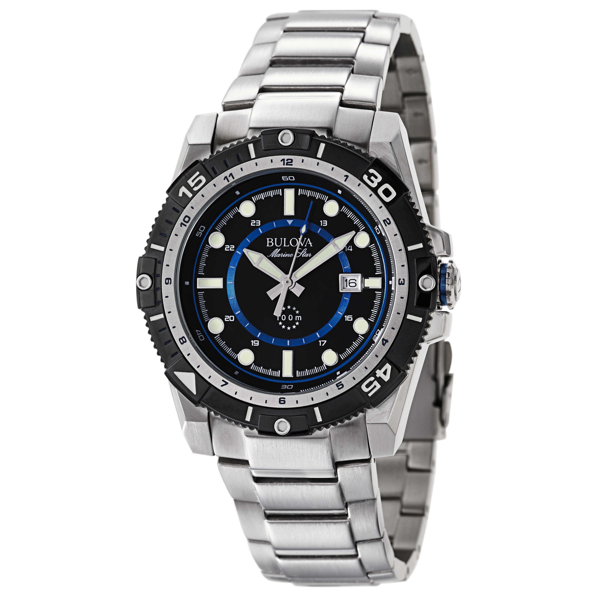 Front view of Bulova Marine Star Men's Japanese Quartz (Battery-Powered) Watch 98B177