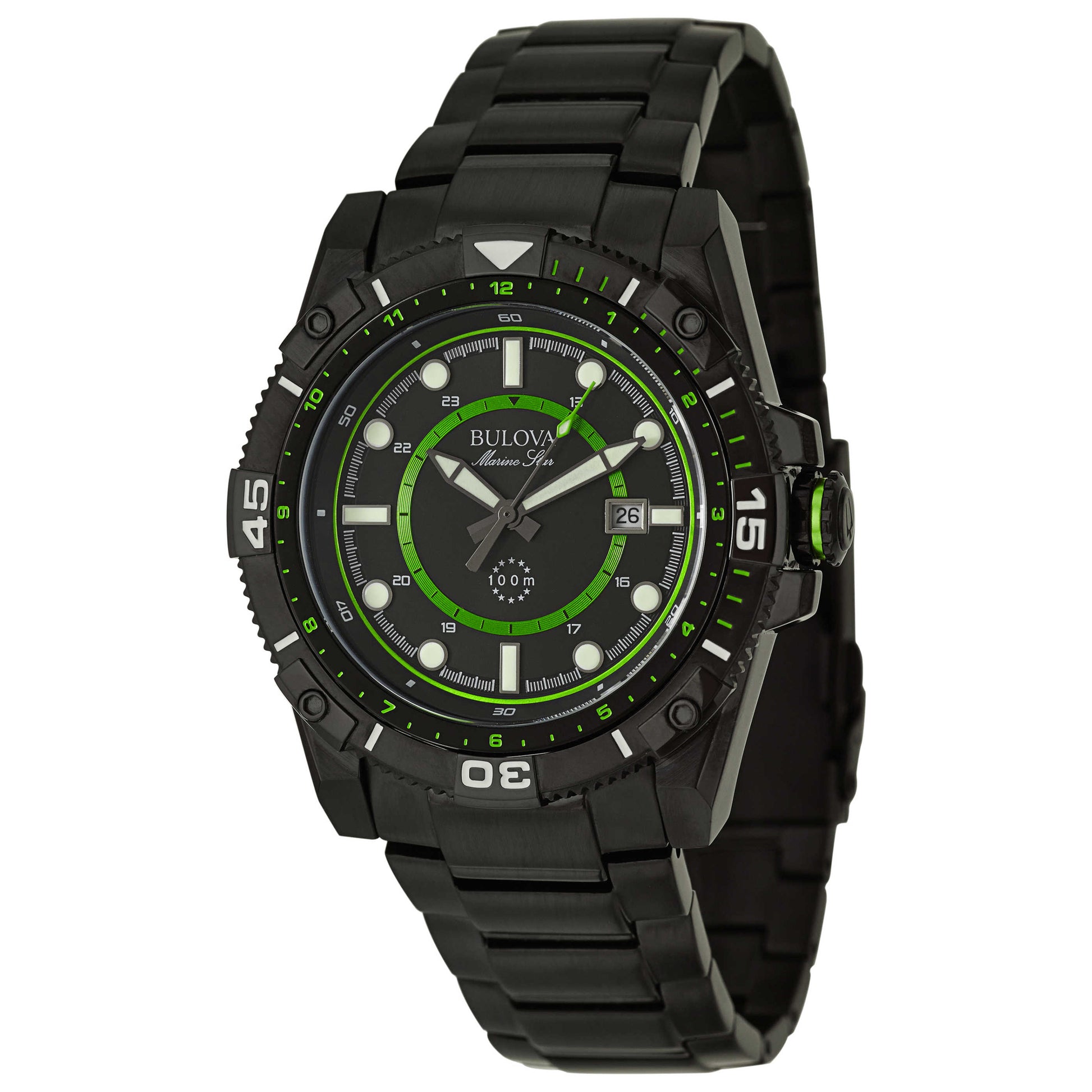 Front view of Bulova Marine Star Men's Japanese Quartz (Battery-Powered) Watch 98B178